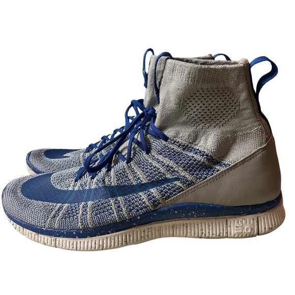 GREAT CONDISH - Nike Free Flyknit Mercurial Wolf Grey Game Royal - Picture 3 of 4